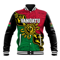 Personalised Vanuatu Baseball Jacket Mix Aboriginal Dot Art LT7 - Wonder Print Shop