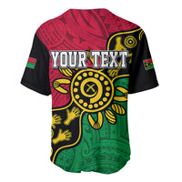 Personalised Vanuatu Baseball Jersey Mix Aboriginal Dot Art LT7 - Wonder Print Shop