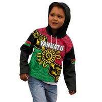 Personalised Vanuatu Kid Hoodie Mix Aboriginal Dot Art - Wonder Print Shop