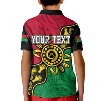 Personalised Vanuatu Kid Polo Shirt Mix Aboriginal Dot Art - Wonder Print Shop