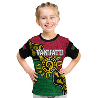Personalised Vanuatu Kid T Shirt Mix Aboriginal Dot Art - Wonder Print Shop