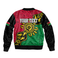 Personalised Vanuatu Sleeve Zip Bomber Jacket Mix Aboriginal Dot Art - Wonder Print Shop