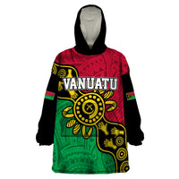 Personalised Vanuatu Wearable Blanket Hoodie Mix Aboriginal Dot Art - Wonder Print Shop