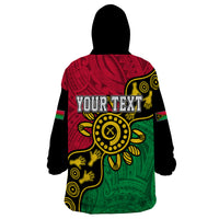 Personalised Vanuatu Wearable Blanket Hoodie Mix Aboriginal Dot Art - Wonder Print Shop