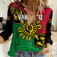 Personalised Vanuatu Women Casual Shirt Mix Aboriginal Dot Art - Wonder Print Shop