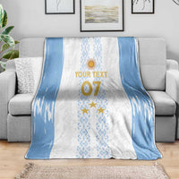 Argentina Football Custom Blanket 2024 Albiceleste Grunge