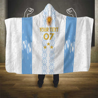 Argentina Football Custom Hooded Blanket 2024 Albiceleste Grunge