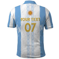 Argentina Football Custom Polo Shirt 2024 Albiceleste Grunge - Wonder Print Shop