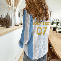 Argentina Football Custom Women Casual Shirt 2024 Albiceleste Grunge - Wonder Print Shop
