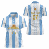 Argentina Football Custom Women Polo Shirt 2024 Albiceleste Grunge - Wonder Print Shop