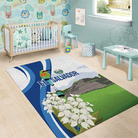 El Salvador Tazumal Area Rug Flor de Izote with Torogoz Bird - Wonder Print Shop