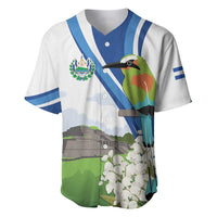 El Salvador Tazumal Baseball Jersey Flor de Izote with Torogoz Bird - Wonder Print Shop