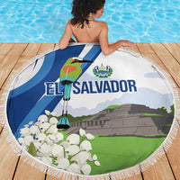 El Salvador Tazumal Beach Blanket Flor de Izote with Torogoz Bird - Wonder Print Shop