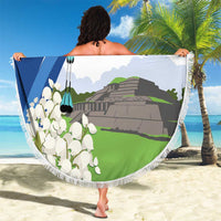 El Salvador Tazumal Beach Blanket Flor de Izote with Torogoz Bird - Wonder Print Shop