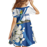 El Salvador Tazumal Family Matching Off The Shoulder Long Sleeve Dress and Hawaiian Shirt Flor de Izote with Torogoz Bird - Wonder Print Shop