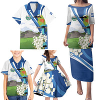 El Salvador Tazumal Family Matching Puletasi and Hawaiian Shirt Flor de Izote with Torogoz Bird - Wonder Print Shop