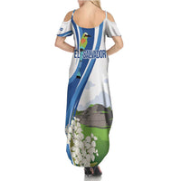 El Salvador Tazumal Family Matching Summer Maxi Dress and Hawaiian Shirt Flor de Izote with Torogoz Bird - Wonder Print Shop