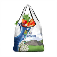 El Salvador Tazumal Grocery Bag Flor de Izote with Torogoz Bird - Wonder Print Shop