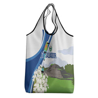 El Salvador Tazumal Grocery Bag Flor de Izote with Torogoz Bird - Wonder Print Shop