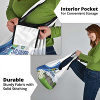 El Salvador Tazumal Grocery Bag Flor de Izote with Torogoz Bird - Wonder Print Shop