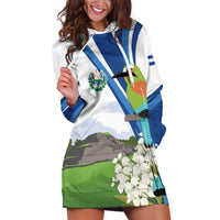 El Salvador Tazumal Hoodie Dress Flor de Izote with Torogoz Bird - Wonder Print Shop