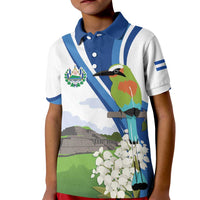 El Salvador Tazumal Kid Polo Shirt Flor de Izote with Torogoz Bird - Wonder Print Shop