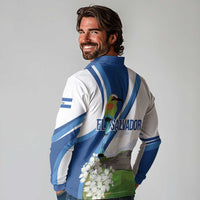 El Salvador Tazumal Long Sleeve Polo Shirt Flor de Izote with Torogoz Bird - Wonder Print Shop
