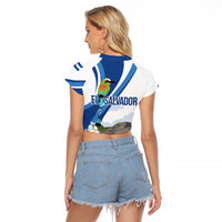 El Salvador Tazumal Raglan Cropped T Shirt Flor de Izote with Torogoz Bird - Wonder Print Shop