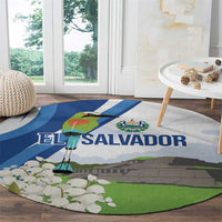El Salvador Tazumal Round Carpet Flor de Izote with Torogoz Bird - Wonder Print Shop