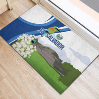 El Salvador Tazumal Rubber Doormat Flor de Izote with Torogoz Bird - Wonder Print Shop