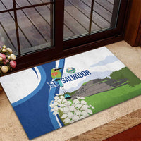 El Salvador Tazumal Rubber Doormat Flor de Izote with Torogoz Bird - Wonder Print Shop