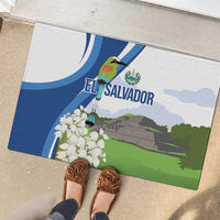 El Salvador Tazumal Rubber Doormat Flor de Izote with Torogoz Bird - Wonder Print Shop