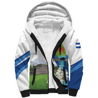El Salvador Tazumal Sherpa Hoodie Flor de Izote with Torogoz Bird - Wonder Print Shop