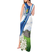 El Salvador Tazumal Tank Maxi Dress Flor de Izote with Torogoz Bird - Wonder Print Shop