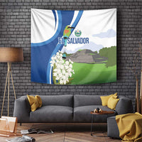 El Salvador Tazumal Tapestry Flor de Izote with Torogoz Bird - Wonder Print Shop