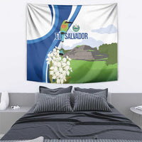 El Salvador Tazumal Tapestry Flor de Izote with Torogoz Bird - Wonder Print Shop