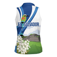 El Salvador Tazumal Women Sleeveless Polo Shirt Flor de Izote with Torogoz Bird - Wonder Print Shop