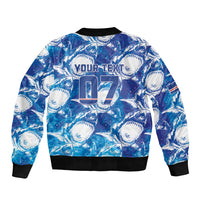 Cabo Verde WC2026 Prematch Guernsey Inspired Custom Bomber Jacket Tubaroes Azuis Making History