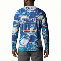Cabo Verde WC2026 Prematch Guernsey Inspired Custom Button Sweatshirt Tubaroes Azuis Making History