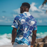 Cabo Verde WC2026 Prematch Guernsey Inspired Custom Hawaiian Shirt Tubaroes Azuis Making History