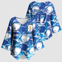 Cabo Verde WC2026 Prematch Guernsey Inspired Custom Kimono Sleeve Blouse Tubaroes Azuis Making History