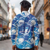 Cabo Verde WC2026 Prematch Guernsey Inspired Custom Long Sleeve Button Shirt Tubaroes Azuis Making History