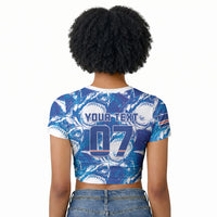 Cabo Verde WC2026 Prematch Guernsey Inspired Custom Raglan Cropped T shirt Tubaroes Azuis Making History