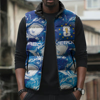 Cabo Verde WC2026 Prematch Guernsey Inspired Custom Sleeveless Puffer Jacket Tubaroes Azuis Making History