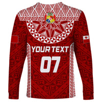 Personalised Tonga Rugby Long Sleeve Shirt Ikale Tahi Champions World Cup 2023 - Wonder Print Shop
