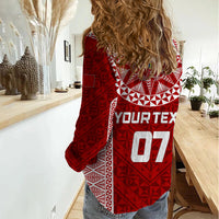 Personalised Tonga Rugby Women Casual Shirt Ikale Tahi Champions World Cup 2023 - Wonder Print Shop