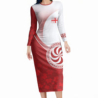 Georgia Rugby Custom Borjgalosnebi Long Sleeve Bodycon Dress Champions Lelos