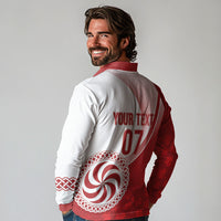 Georgia Rugby Custom Borjgalosnebi Long Sleeve Polo Shirt Champions Lelos
