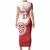 Georgia Rugby Custom Borjgalosnebi Short Sleeve Bodycon Dress Champions Lelos
