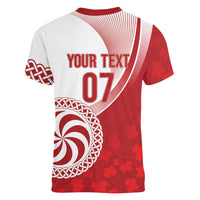 Georgia Rugby Custom Borjgalosnebi Women V-Neck T-Shirt Champions Lelos